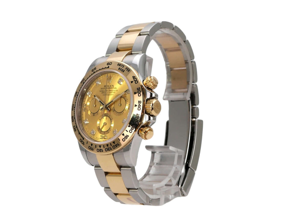 Rolex Daytona Edelstahl Gelbgold 116503 mit Champagner Diamantzifferblatt und Tachymeterskala