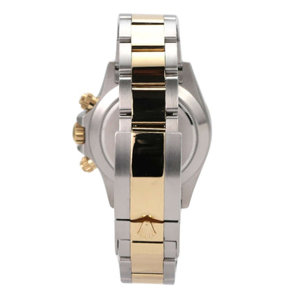 Rolex Daytona Edelstahl Gelbgold 116503 Dunkles Perlmutt Diamant, Rückansicht mit Oyster-Armband