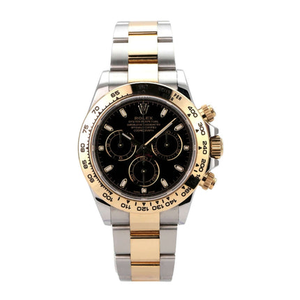 Rolex Daytona Edelstahl Gelbgold 116503 Schwarz mit schwarzem Zifferblatt und goldenem Gehäuse