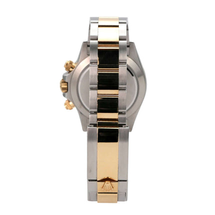 Rolex Daytona Edelstahl Gelbgold 116503 Schwarz Armbandansicht von der Seite, Edelstahl und 18 kt Gelbgold.