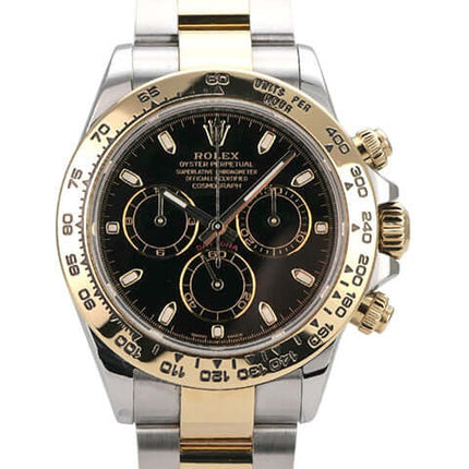 Rolex Daytona Edelstahl Gelbgold 116503 Schwarz - schwarzes Zifferblatt, 40 mm, Chronograph