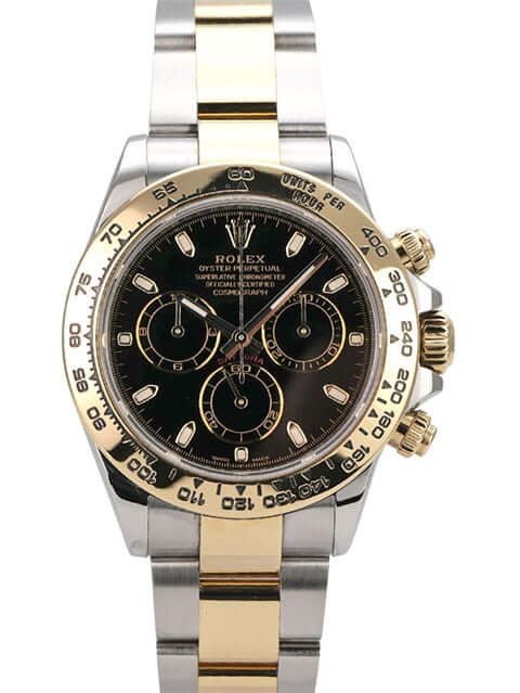 Rolex Daytona Edelstahl Gelbgold 116503 Schwarz - schwarzes Zifferblatt, 40 mm, Chronograph