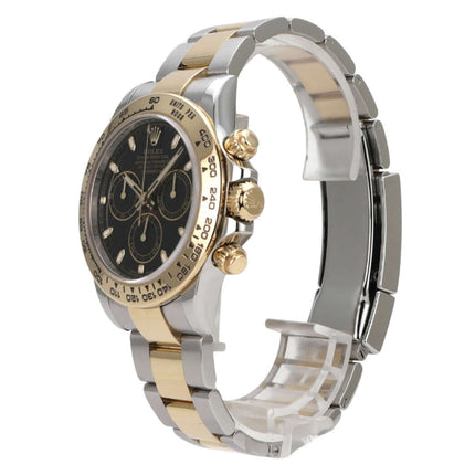 Rolex Daytona Edelstahl Gelbgold 116503 Schwarz – schwarzes Zifferblatt, Gelbgold-Lünette und Oyster-Armband