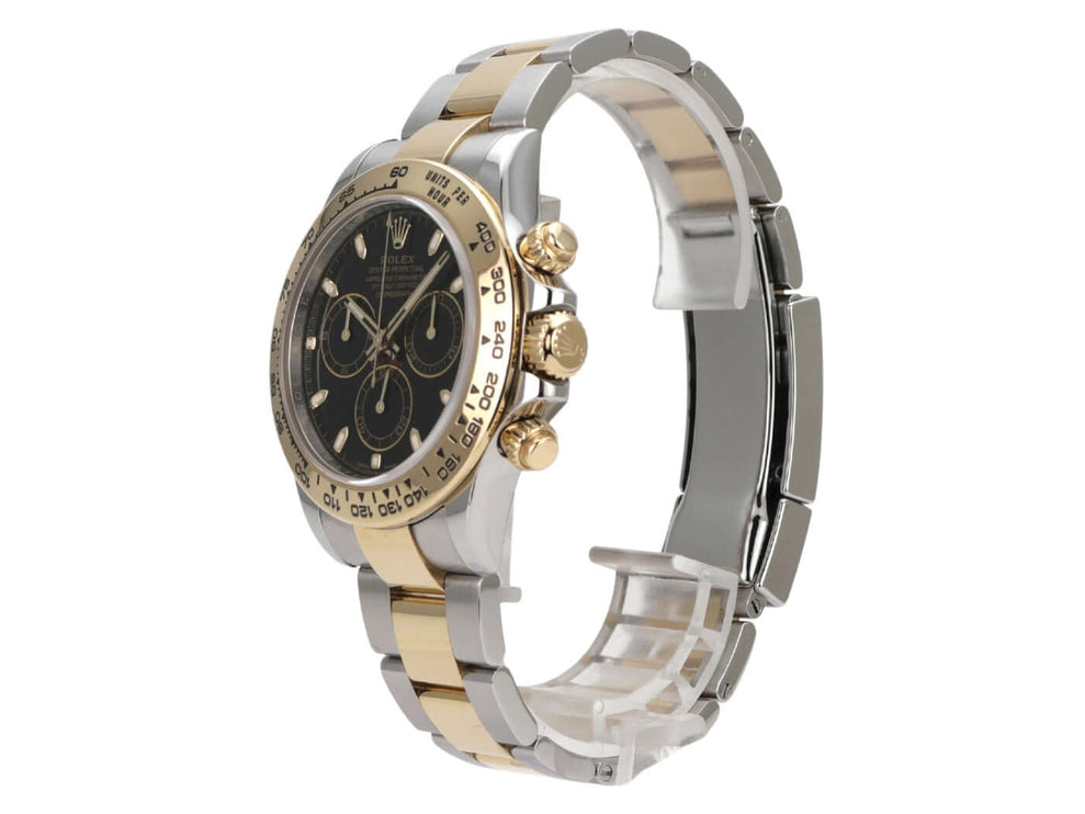 Rolex Daytona Edelstahl Gelbgold 116503 Schwarz – schwarzes Zifferblatt, Gelbgold-Lünette und Oyster-Armband