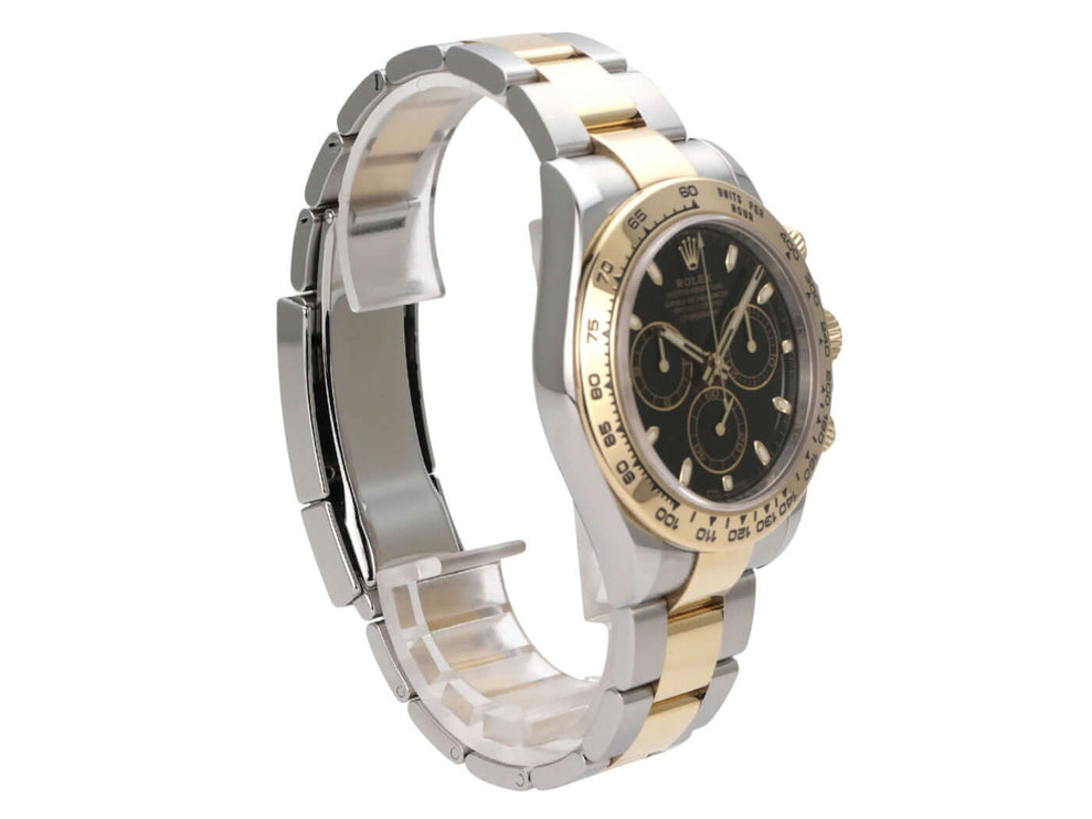 Rolex Daytona Edelstahl Gelbgold 116503 Schwarz, schwarzes Zifferblatt, 40 mm, Tachymeter, Automatik.
