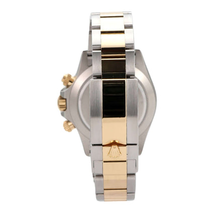 Rolex Daytona Edelstahl Gelbgold 116503 Schwarz, seitliche Ansicht des Armbands in Edelstahl und 18 kt Gelbgold.