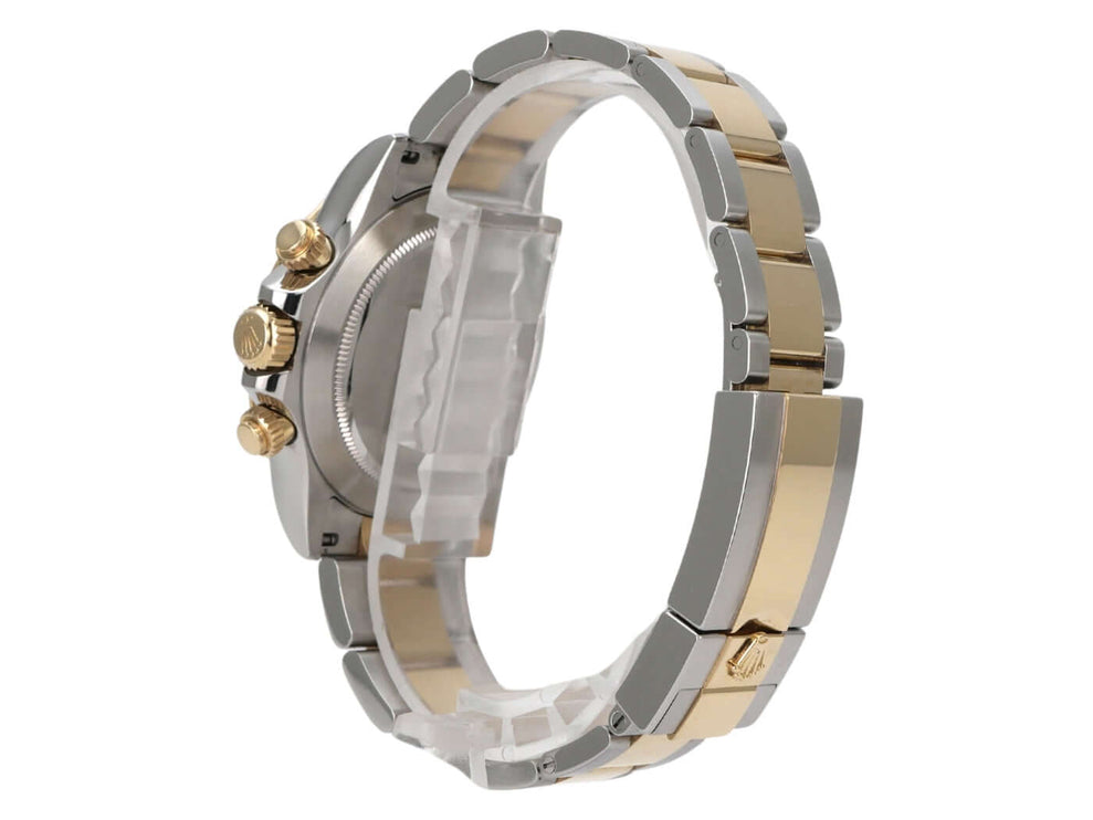 Rolex Daytona Edelstahl Gelbgold 116503 Weiss seitliche Ansicht des Uhrarmbands aus Edelstahl und Gelbgold