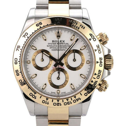 Rolex Daytona Edelstahl Gelbgold 116503 Weiss, weißes Zifferblatt, 40 mm, Automatik, Tachymeter, Oyster-Armband