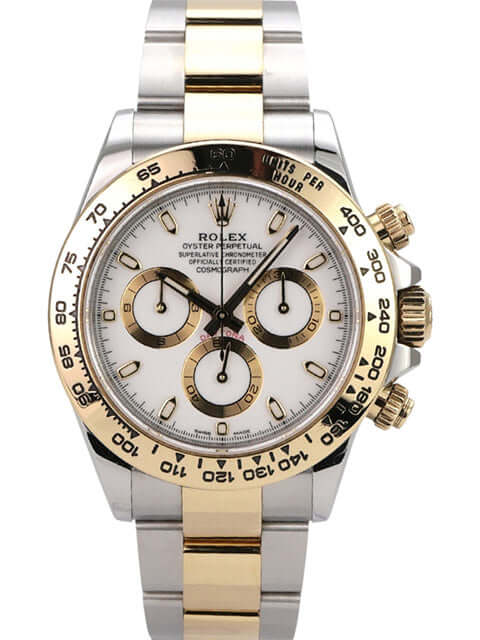 Rolex Daytona Edelstahl Gelbgold 116503 Weiss, weißes Zifferblatt, 40 mm, Automatik, Tachymeter, Oyster-Armband
