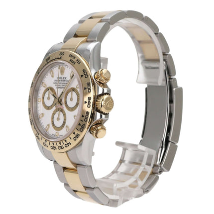 Rolex Daytona Edelstahl Gelbgold 116503 Weiss, Weißes Zifferblatt, luxuriöse Chronographenuhr von Rolex