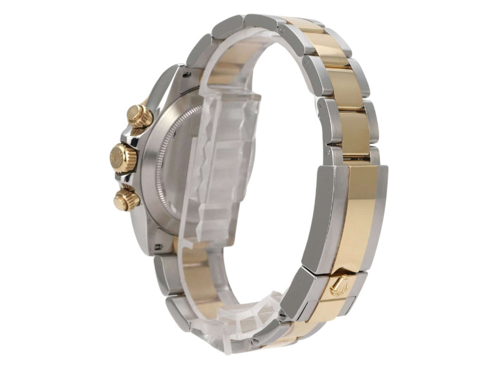 Rolex Daytona Edelstahl Gelbgold 116503 Weiss – Seitenansicht mit Edelstahl-Gelbgold-Armband