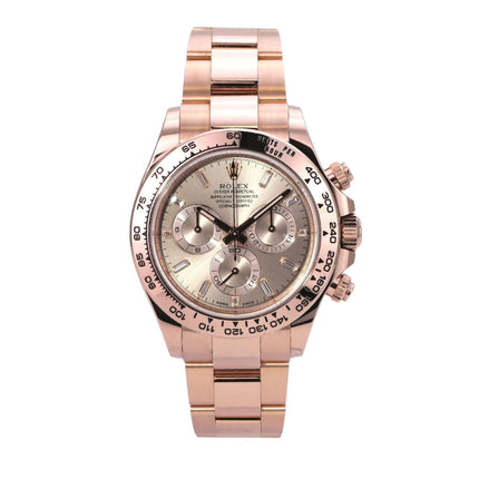 Rolex Cosmograph Daytona 116505 Everose-Gold Pink Diamant mit 18 kt Roségold und pinkem Zifferblatt.