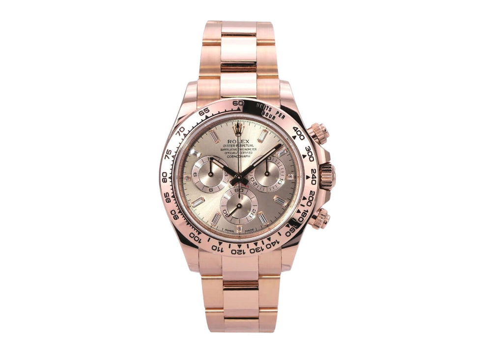Rolex Cosmograph Daytona 116505 Everose-Gold Pink Diamant mit 18 kt Roségold und pinkem Zifferblatt.