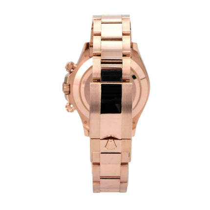 Rolex Cosmograph Daytona 116505 Everose-Gold Pink Diamant Ansicht von der Seite mit poliertem Armband.