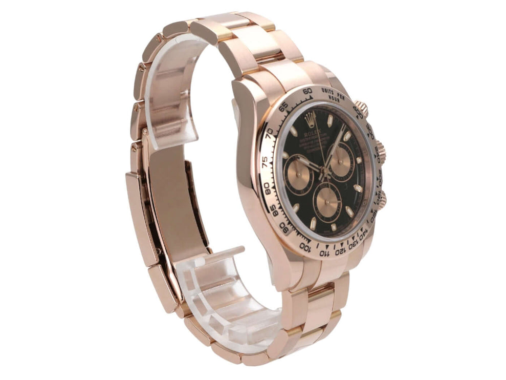 Rolex Cosmograph Daytona 116505 Everose-Gold Schwarz, Luxus-Chronograph mit schwarzem Zifferblatt und Tachymeterlünette