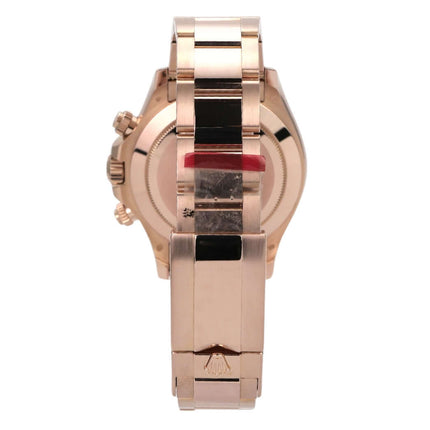 Rolex Cosmograph Daytona 116505 Everose-Gold Schwarz, Rückansicht mit Oyster-Armband und Faltschließe