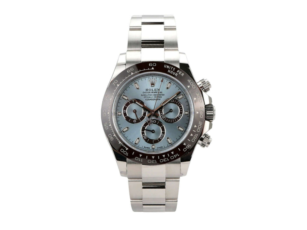 Rolex Daytona 116506 Platin Eisblau mit platinfarbenem Gehäuse und eisblauem Zifferblatt