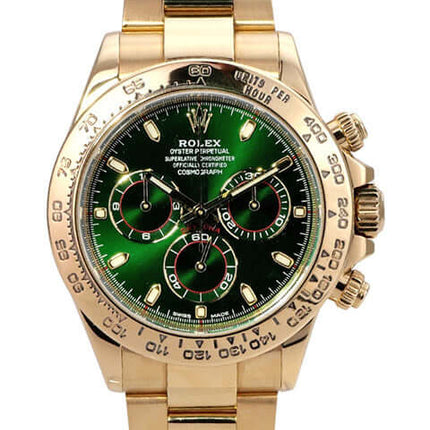 Rolex Cosmograph Daytona Gelbgold 116508 Grün - 18 kt Gold Chronograph mit grünem Zifferblatt