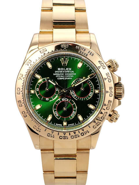 Rolex Cosmograph Daytona Gelbgold 116508 Grün - 18 kt Gold Chronograph mit grünem Zifferblatt