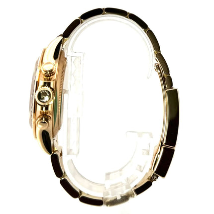 Rolex Cosmograph Daytona Gelbgold 116508 Seitenansicht mit 18 kt Poliertes und Satiertes Gelbgoldgehäuse und Oyster Armband