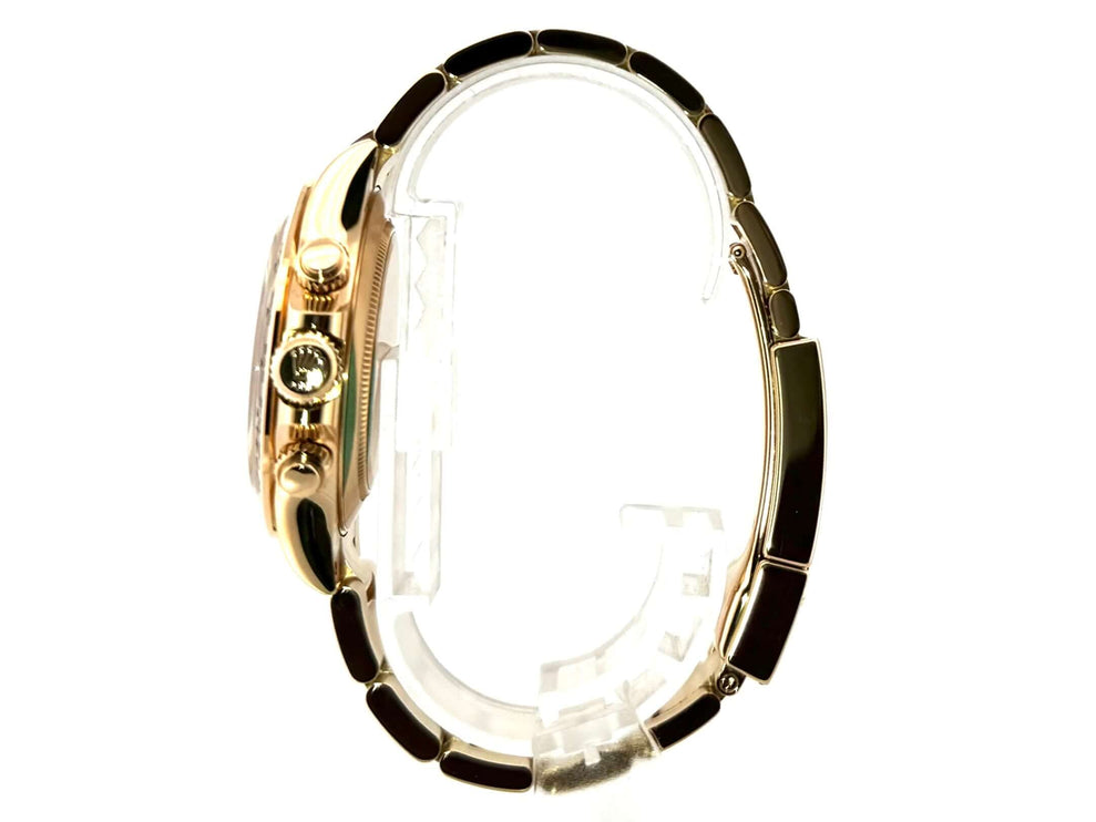 Rolex Cosmograph Daytona Gelbgold 116508 Seitenansicht mit 18 kt Poliertes und Satiertes Gelbgoldgehäuse und Oyster Armband