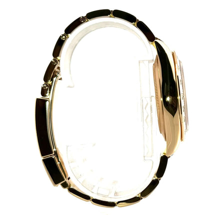 Rolex Cosmograph Daytona Gelbgold 116508 Seitenansicht mit 18 kt Gelbgold Armband und Faltschließe