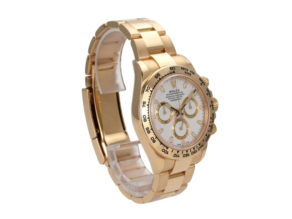 Rolex Cosmograph Daytona 18 kt Gelbgold 116508 Weiß - elegante Uhr mit 18 kt Gelbgold und weißem Zifferblatt