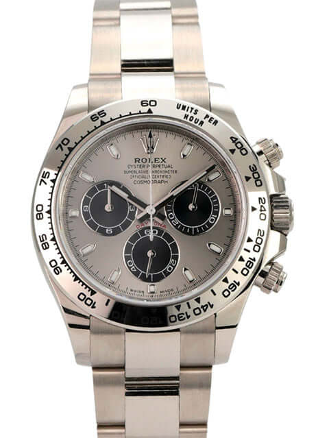 Rolex Cosmograph Daytona Weißgold 116509 Grau - elegante Uhr mit grauem Zifferblatt und 18 kt Weißgold