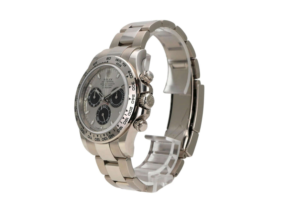 Rolex Cosmograph Daytona Weißgold 116509 Grau mit grauem Zifferblatt und 18 kt Weißgold Armband