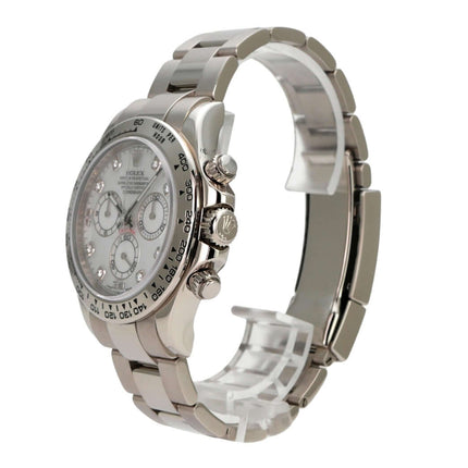 Rolex Cosmograph Daytona 116509 Weißgold Perlmutt Diamant, Luxus-Chronograph mit 18 kt Weißgold und Diamant-Zifferblatt