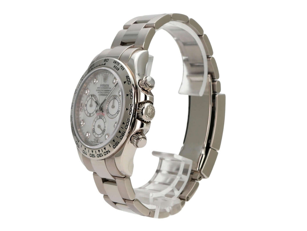 Rolex Cosmograph Daytona 116509 Weißgold Perlmutt Diamant, Luxus-Chronograph mit 18 kt Weißgold und Diamant-Zifferblatt