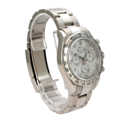 Rolex Cosmograph Daytona 116509 Weißgold Perlmutt Diamant, luxuriöse Rolex Uhr mit Diamant-Zifferblatt