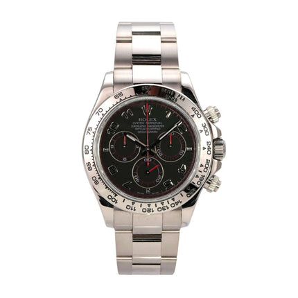 Rolex Cosmograph Daytona 116509 Weißgold Schwarz - elegante Schweizer Automatikuhr mit schwarzem Zifferblatt.
