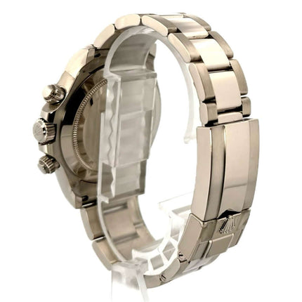 Rückseite der Rolex Cosmograph Daytona 116509 Weißgold mit poliertem und satiniertem Oyster-Armband und Faltschließe.