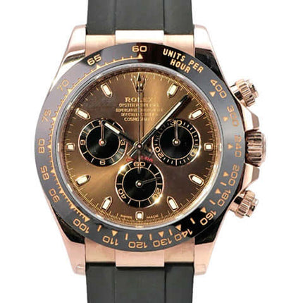 Rolex Daytona 116515LN Everose-Gold Oysterflex Choco, Rolex Cosmograph Daytona mit braunem Zifferblatt und Oysterflex-Armband