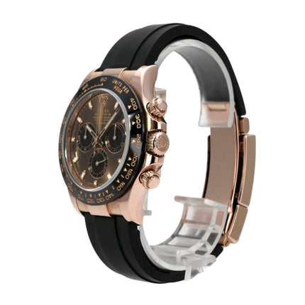 Rolex Daytona 116515LN Everose-Gold Oysterflex Choco mit schwarzem Oysterflex-Armband und braunem Zifferblatt