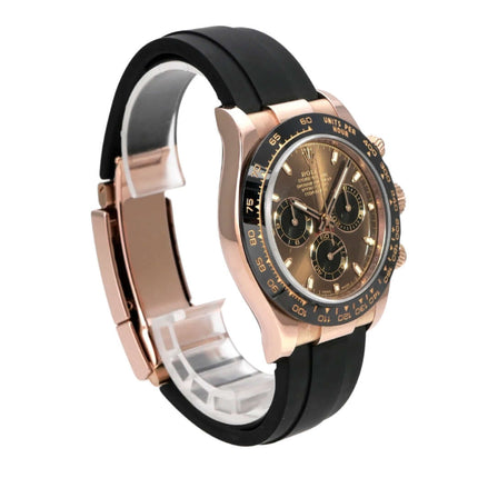 Rolex Daytona 116515LN Everose-Gold Oysterflex Choco, braunes Zifferblatt, schwarzes Oysterflex-Armband