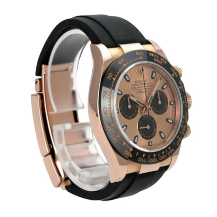 Rolex Daytona Everose-Gold 116515LN Pink Oysterflex mit schwarzem Armband und rosa Zifferblatt