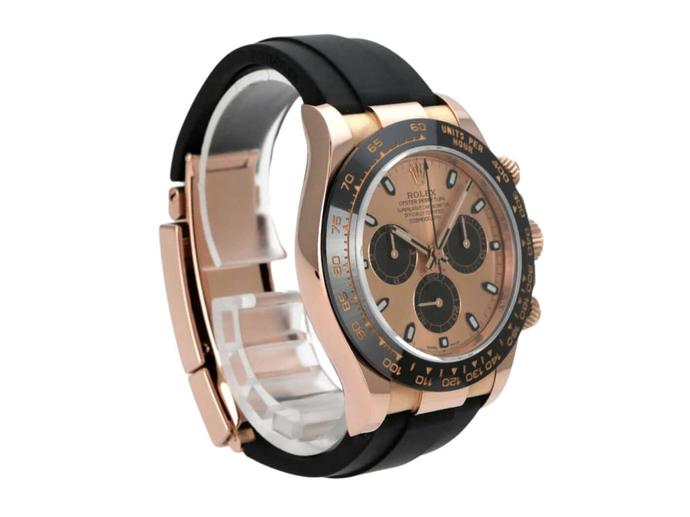 Rolex Daytona Everose-Gold 116515LN Pink Oysterflex mit schwarzem Armband und rosa Zifferblatt