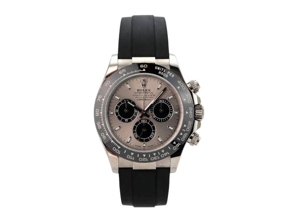 Rolex Daytona 116519LN Weißgold Oysterflex Grau mit grauem Zifferblatt und schwarzem Band