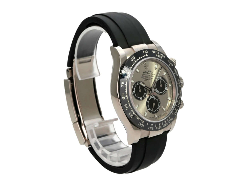 Rolex Daytona 116519LN Weißgold Oysterflex Grau mit 40 mm Gehäuse und schwarzem Oysterflex-Band