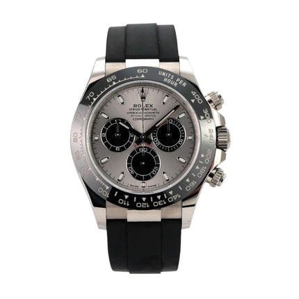 Rolex Daytona 116519LN Weißgold Oysterflex Grau mit grauem Zifferblatt und schwarzem Oysterflex-Band