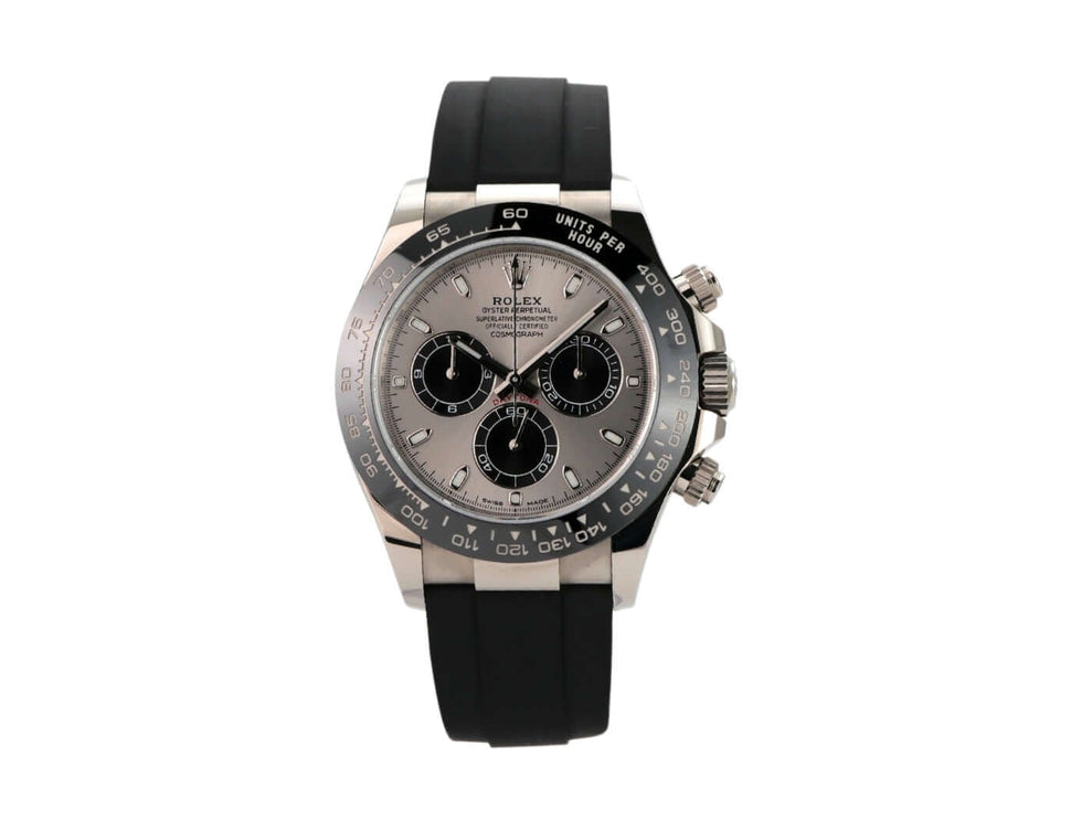 Rolex Daytona 116519LN in Weißgold mit grauem Zifferblatt und Oysterflex-Armband, 40 mm, 2021