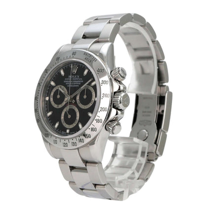 Rolex Daytona Edelstahl 116520 Schwarz – Chronograph mit Edelstahlgehäuse, schwarzem Zifferblatt und Tachymeter-Lünette