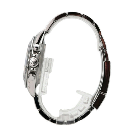 Rolex Daytona Edelstahl 116520 Schwarz seitliche Ansicht des Armbands und Gehäuses