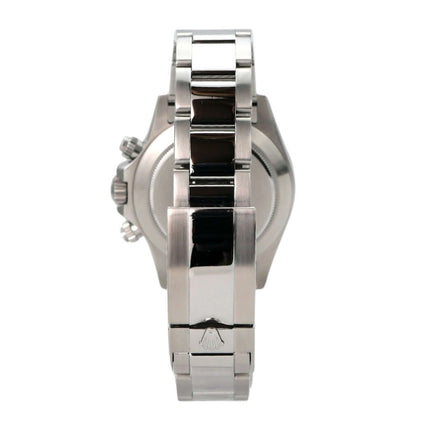 Rolex Daytona Edelstahl 116520 Schwarz Uhr mit Edelstahlgehäuse und Oyster Uhrband von der Seite