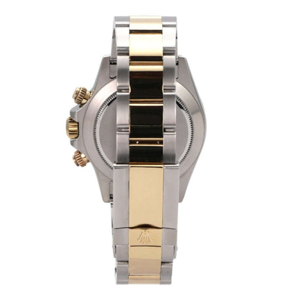 Rolex Daytona Edelstahl Gelbgold 116523 Schwarz, Rückansicht mit Edelstahl-/Gelbgold-Armband