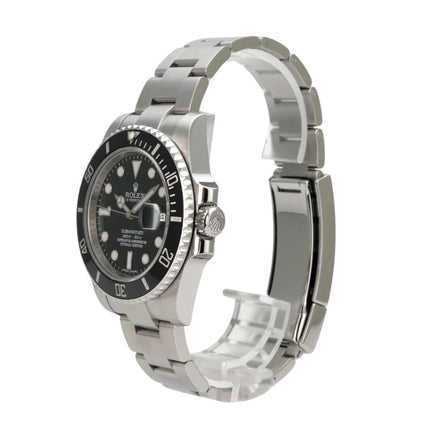 Rolex Submariner Date 116610LN in Edelstahl mit schwarzem Zifferblatt und Oysterband seitliche Ansicht