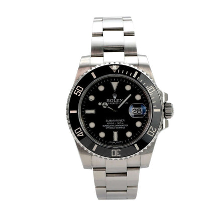 Rolex Submariner Date 116610LN mit Edelstahlgehäuse, schwarzem Zifferblatt und Sicherheitsfaltschließe.