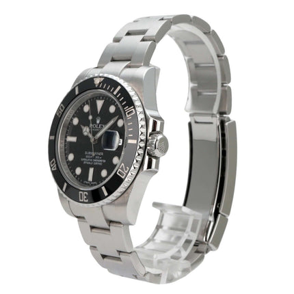 Rolex Submariner Date 116610LN Edelstahlarmbanduhr mit schwarzem Zifferblatt und Keramikeinlage.